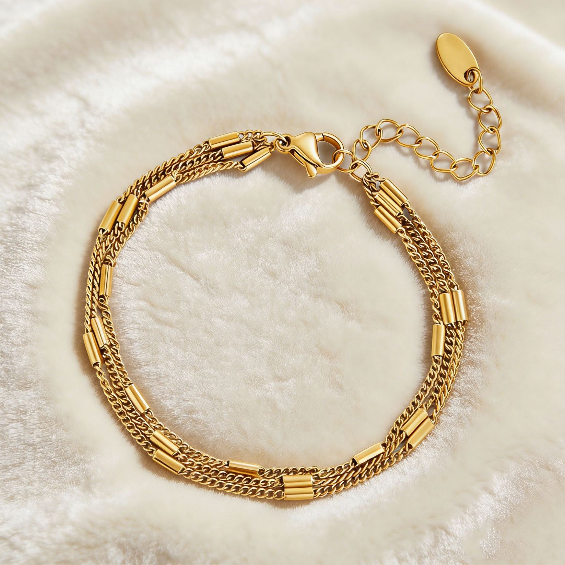 Stainless Steel Plated Minimalist Multi-Layer Bracelet