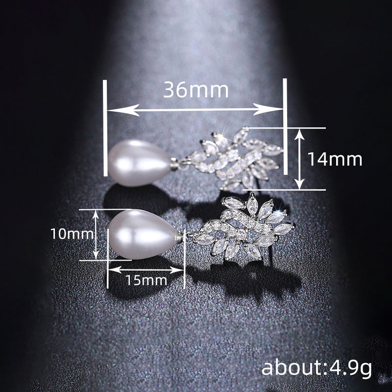 Stylish Teardrop-shaped Micro-pave Zircon Earrings