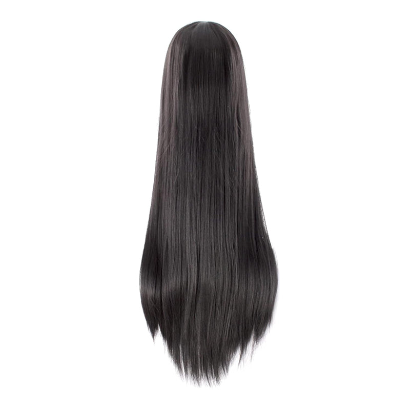 40Inch 100cm Long Women's Long Straight Black Wig Anime Costume Party Wig