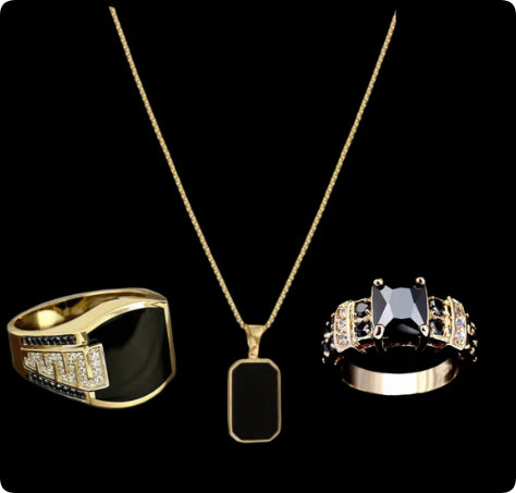 Rectangular Pendant Necklace Design 18K Gold Non-fading Fashion